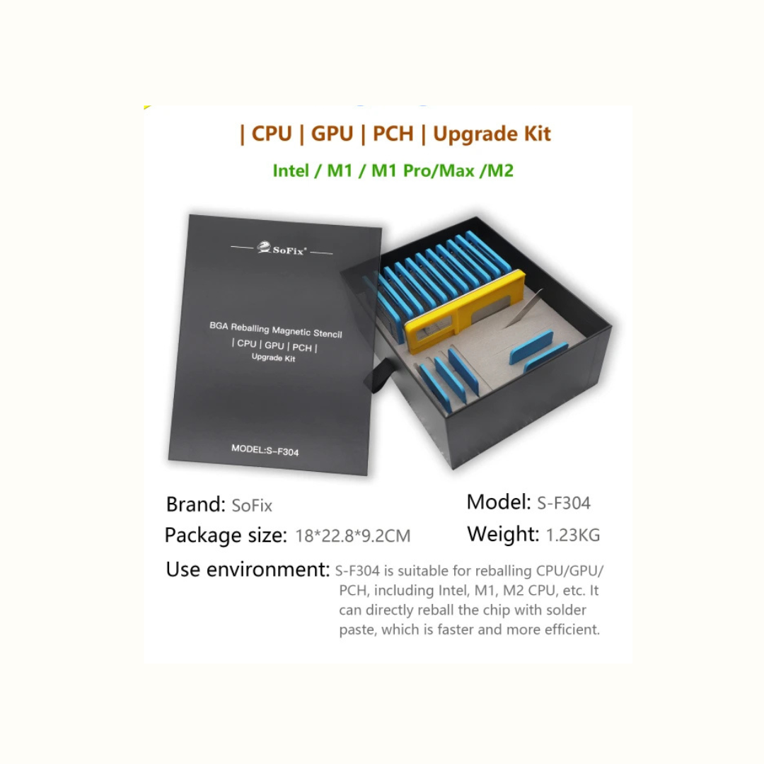 S-F304 Inter | M1 | M1 Pro | M2 CPU | GPU | PCH , BGA Reballing Stencil S-F304 Inter | M1 | M1 Pro | M2 CPU | GPU | PCH , BGA Reballing Stencil